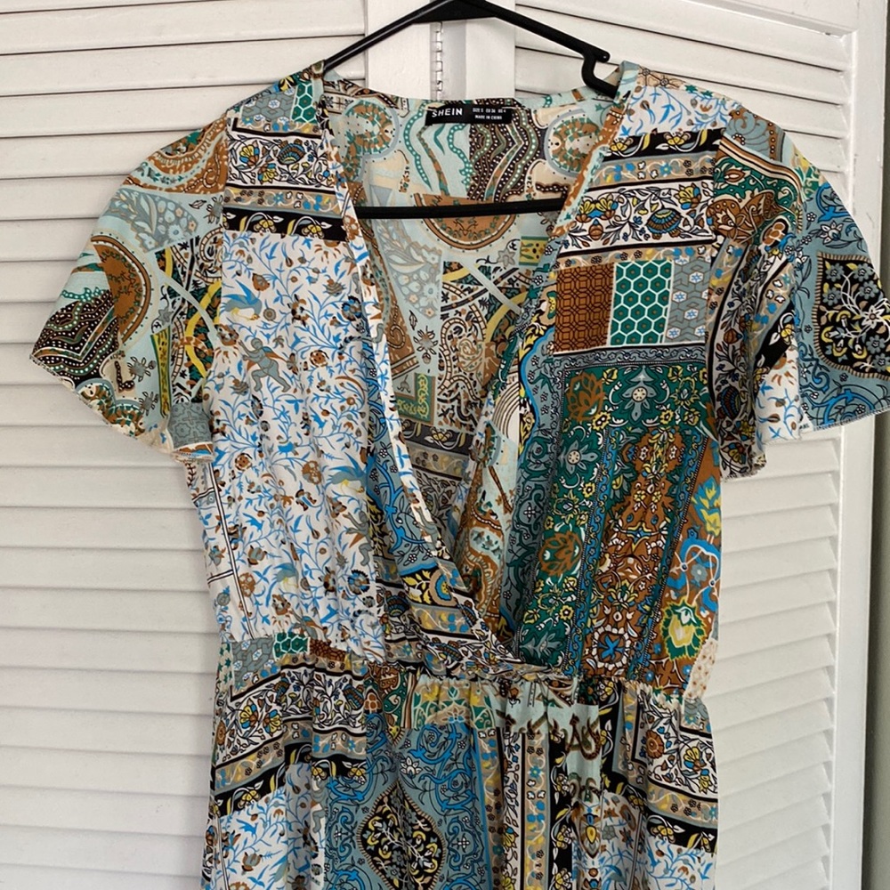 Shein spring/summer scarf print dress